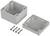 Electronic enclosure with a removable lid and four screws, suitable for mounting electronic components.