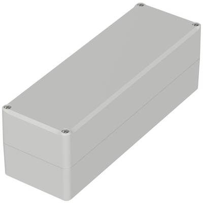 A rectangular, grey plastic enclosure with rounded corners and four screws at the corners of the top surface.