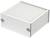 Rectangular white metal enclosure with side screws for mounting. Ideal for electronic components or small modules.