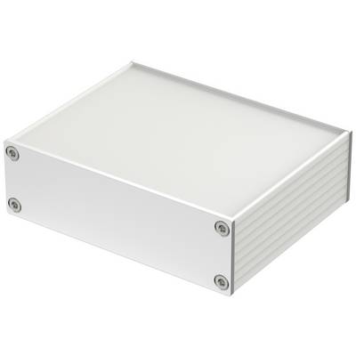 A rectangular, white enclosure with rounded corners and screwed edges, potentially for technical devices.