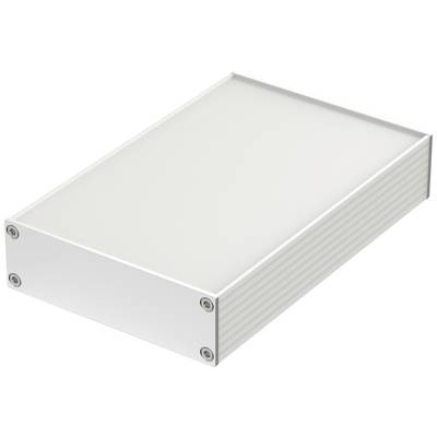 A rectangular, metallic enclosure with a ribbed side surface, suitable for electronic devices. Screws are visible at the corners.