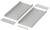 Metal enclosure kit with two main plates, side mountings and screws shown. Components for assembly.