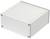 Rectangular white electronic enclosure with ribbed sides and four visible screws at the corners of the top surface.