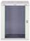 Small white server rack with a transparent door, featuring a lock and ventilation fans on top, suitable for housing network equipment.