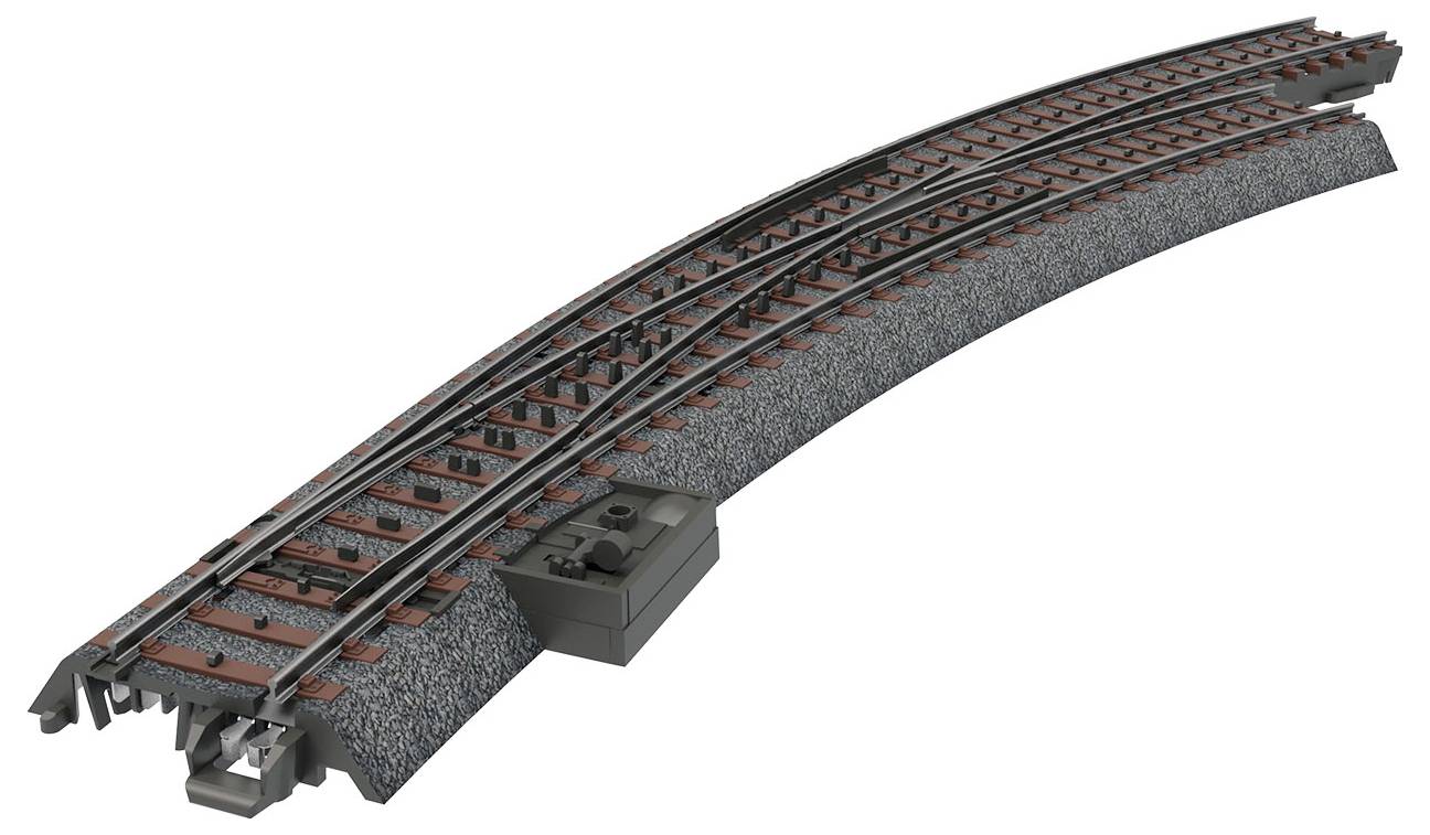 Bending of model railway tracks with a point motor on a ballast bed.