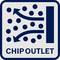 A symbol shows two arrows passing through points, with the inscription 'Chip Outlet', indicating a chip outlet.