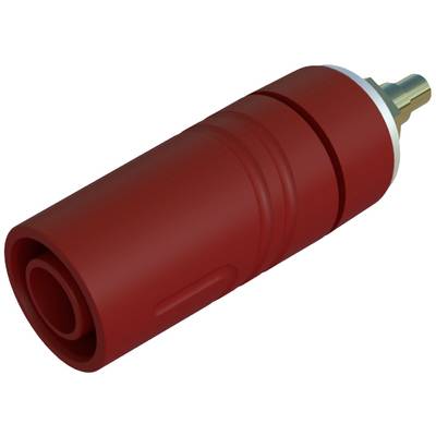 A red screw adapter with a metal tip, suitable for electrical connections or installations.