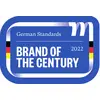 Badges with the inscription 'Brand of the Century 2022' and German colours. Symbol for an award recognising German quality standards.