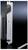A black plastic door handle mounted on a silver metal plate, against a dark background.