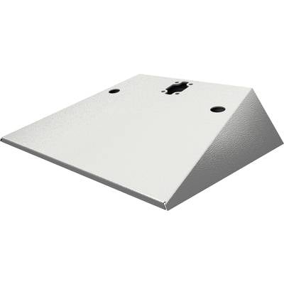 Metallic, pyramid-shaped object with holes on the upper surface, presumably for fastening or as part of a device.