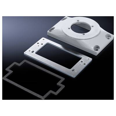 Three rectangular metal and plastic components, arranged in a diagonal line. Their surface texture and shape variations are visible.