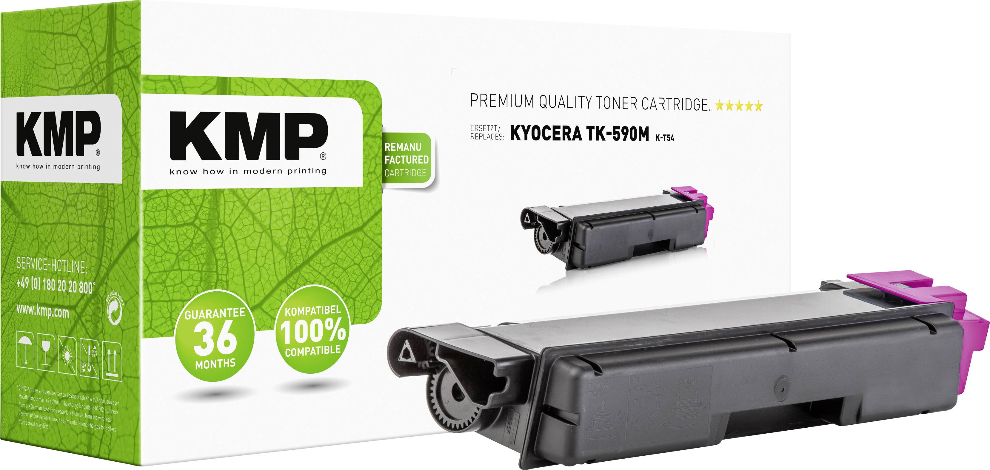 KMP Toner replaced Kyocera TK-590M Compatible Magenta 5000 Sides K-T54 2893,0006