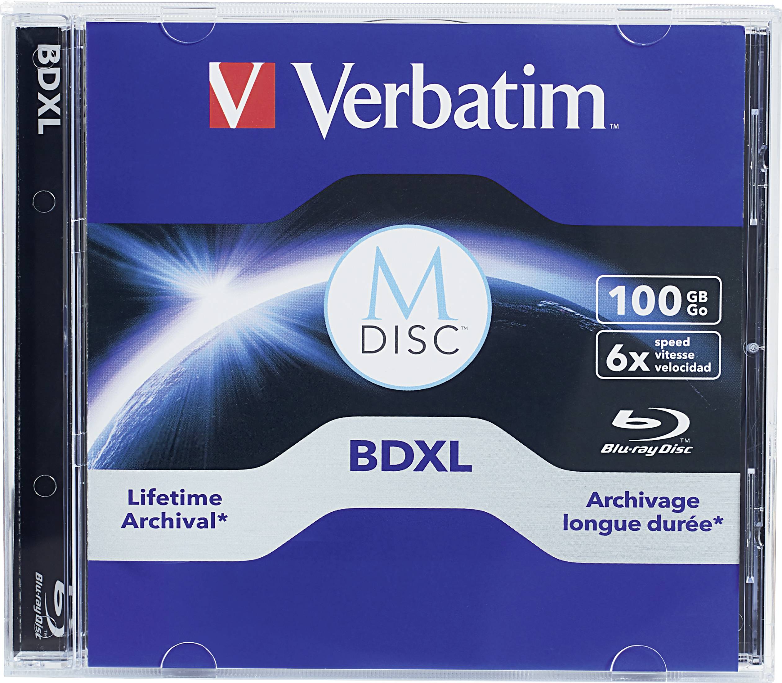Verbatim MDISC Lifetime archival BDXL 100GB - boîtier avec lot de 1, MDISC  Lifetime Archival BDXL 100GB