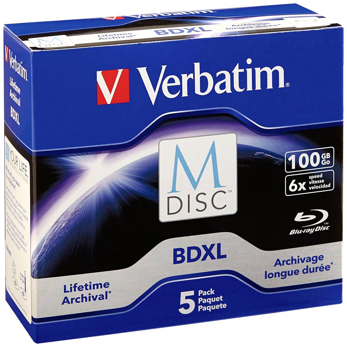 Verbatim 98913 Blank M-Disc Blu-ray XL DVD 100 GB 5 pc(s) Jewel case