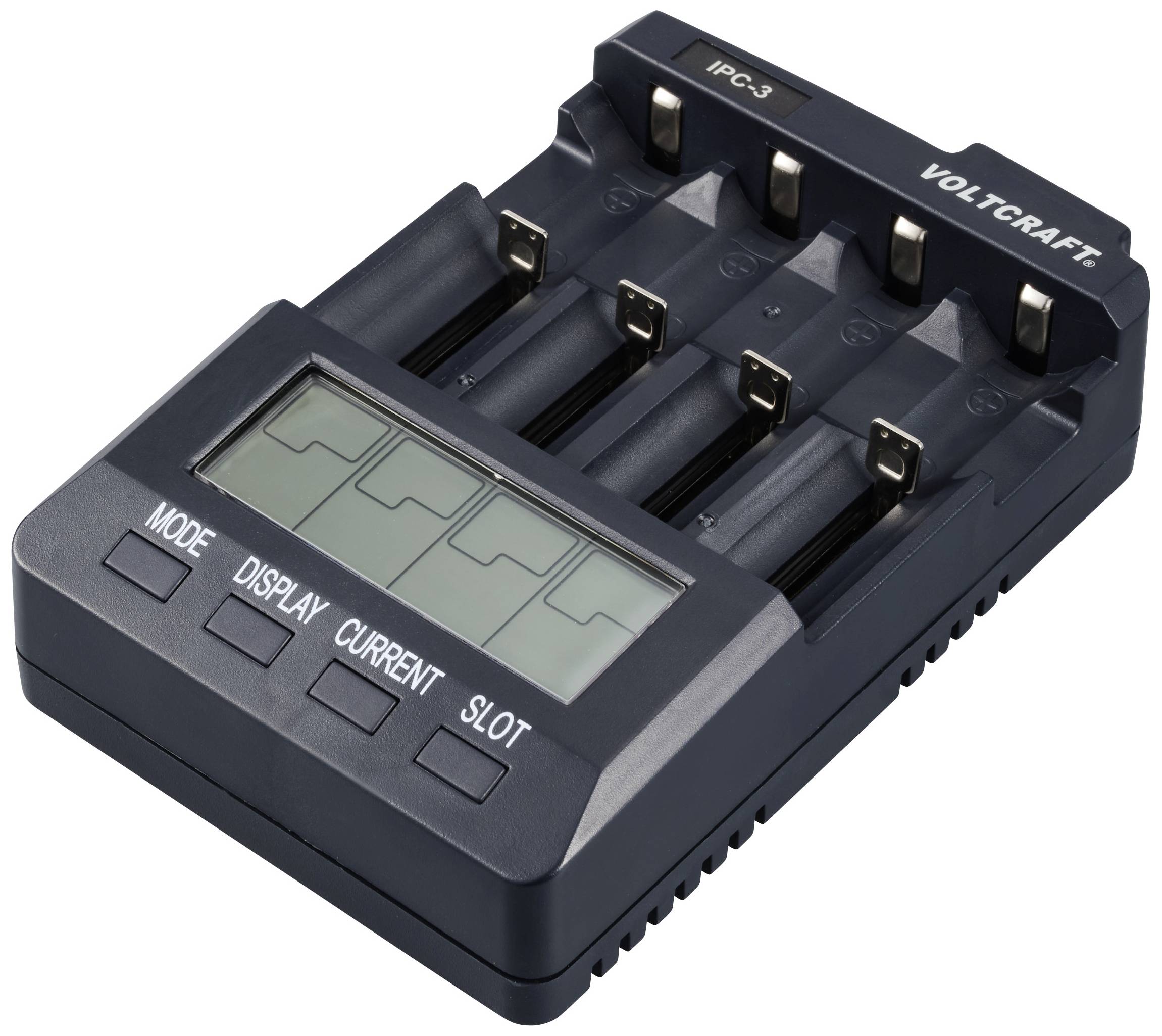 VOLTCRAFT IPC-3 Charger for cylindrical cells Li-ion, NiCd, NiMH 10440, 14500, 16340, 16650, 17355, 17500, 17670, 18490,
