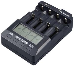 VOLTCRAFT IPC-3 Charger for cylindrical cells Li-ion, NiCd, NiMH 10440, 14500, 16340, 16650, 17355, 17500, 17670, 18490, 18500, 18650, 22650, 26500, 26650, CR-123A, A, AAA , AA , Sub C, C