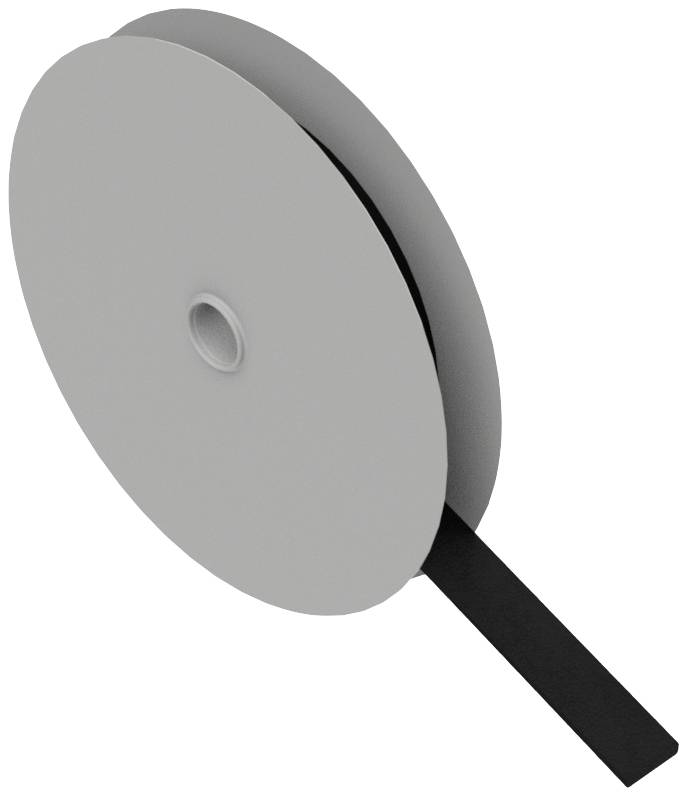 Hebotec 11-KE10001FRT Hook-and-loop tape for bundling Hook and loop pad (L x W) 1000 mm x 10 mm Black 1 m