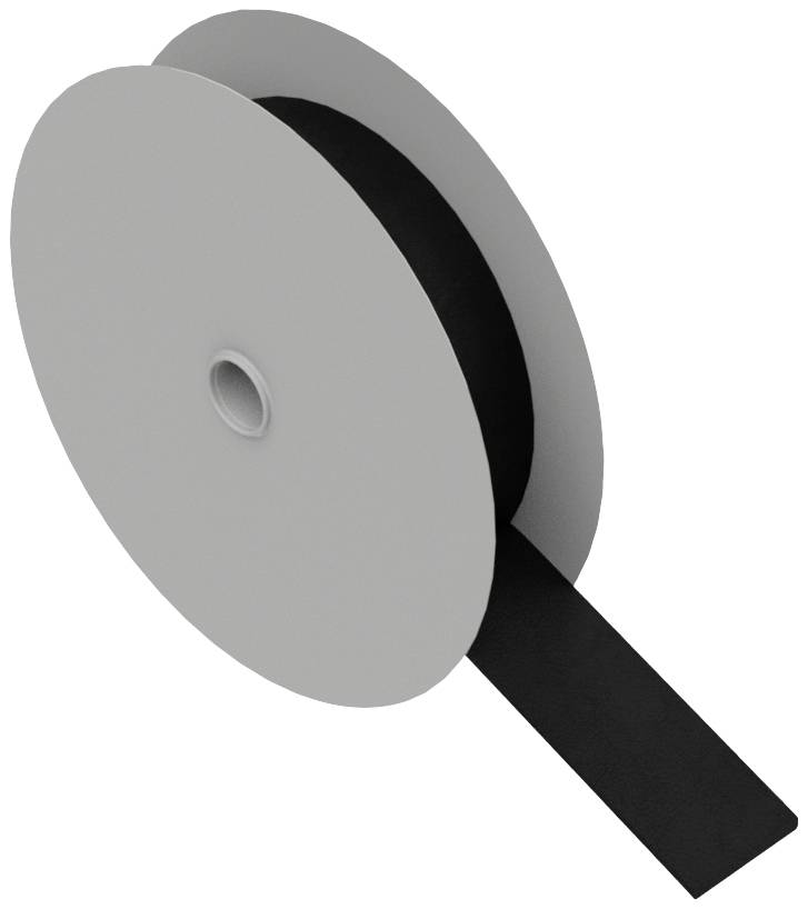 Hebotec 11-KE20005FRT Hook-and-loop tape for bundling Hook and loop pad (L x W) 5000 mm x 20 mm Black 5 m