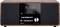Digital radio with a wood-coloured border shows 'StarSat Radio' on the display. Buttons and controls beneath the display for station selection and volume.