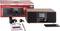 'Imperial Dabman i200' radio with wooden casing, remote control, aerial, and cables. Packaging in the background.