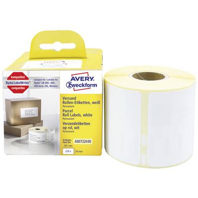 Avery-Zweckform Label roll 101 x 54 mm Paper White 220 pc(s) Permanent adhesive AS0722430 Shipping labels
