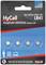 'HyCell Button Cell UNIVERSAL', 1.5V Alkaline, Model LR41. Four batteries in blister pack. Note: 'KEEP OUT OF REACH OF CHILDREN'.