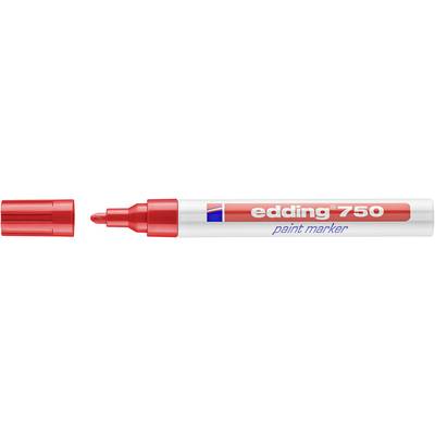 Red Edding 750 paint marker with cap shown beside the pen, labeled 'edding 750 paint marker'.