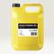 Yellow jerry can with black lid. Label: 'Machine Oil TRX 123', '3 Litres', 'Top Profline'.