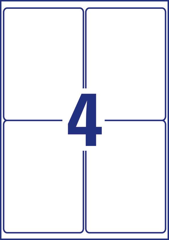 Number '4' in blue colour, centred on a white background, surrounded by four rectangles.