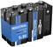 Five 9V batteries, bundled together, with the inscription 'INDUSTRIAL LITHIUM' and brand details. German quality control mentioned.