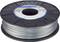 Spool of grey filament thread, suitable for 3D printers, on a plastic spool.