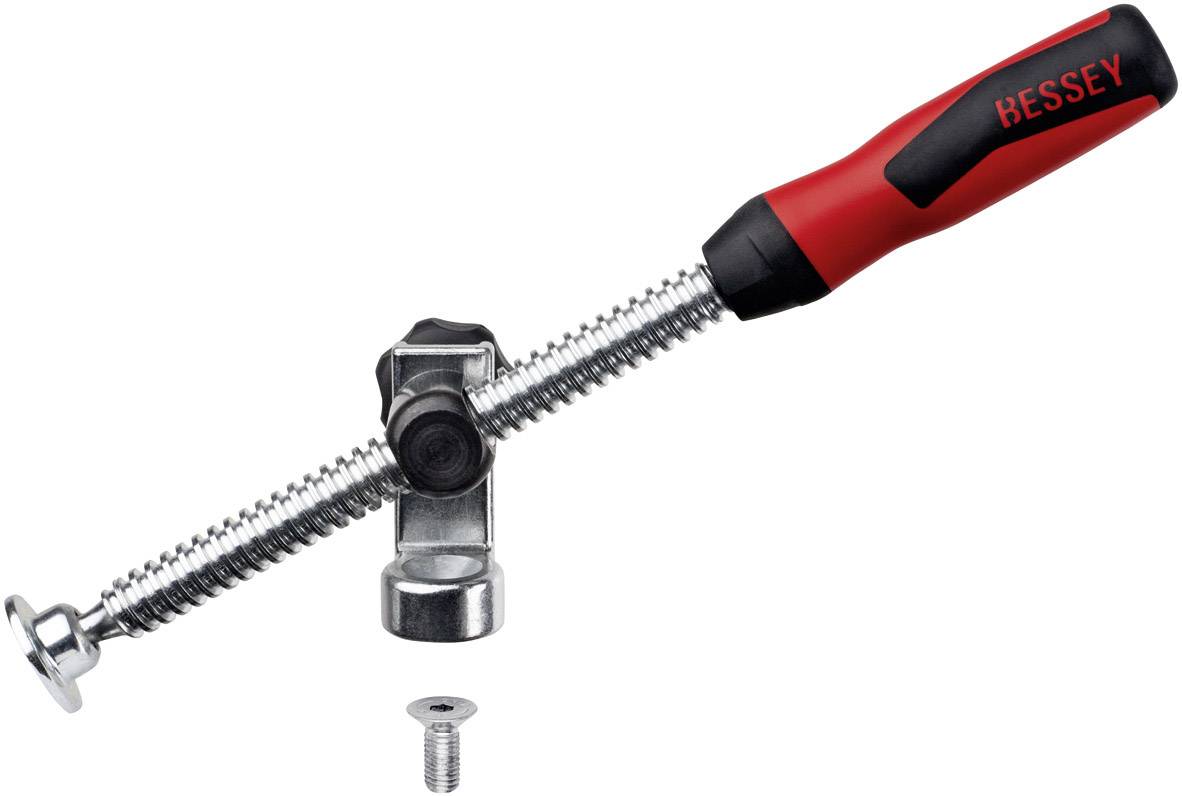 Tension tool with red handle and screw mechanism, with a loose screw at the bottom.