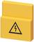 Yellow warning sign with a black lightning symbol, warning of electrical danger.