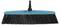 A broom with blue plastic bristles and a plastic shaft adapter in the centre.