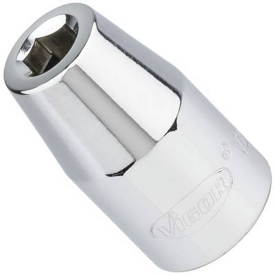A silver universal safety socket with a hexagonal internal profile. Suitable for tightening or loosening screws.
