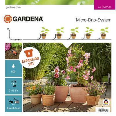 GARDENA Micro-Drip-System 13005-20 Micro-Drip Pflanztöpfe expansion set 13 mm (1/2") Ø Hose length: 5 m-0