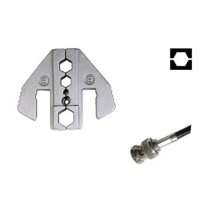 Crimping pliers for securing cable connections next to a coaxial connector.