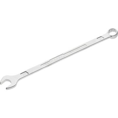 A silver spanner with an open and a closed end, size '27', lies on a white background.