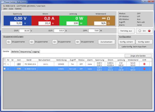 EA Elektro Automatik EA-Multi Control Software Compatible with EA Elektro-Automatik