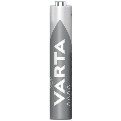 Silver AAAA Varta battery, cylindrical shape, suitable for small electronic devices.