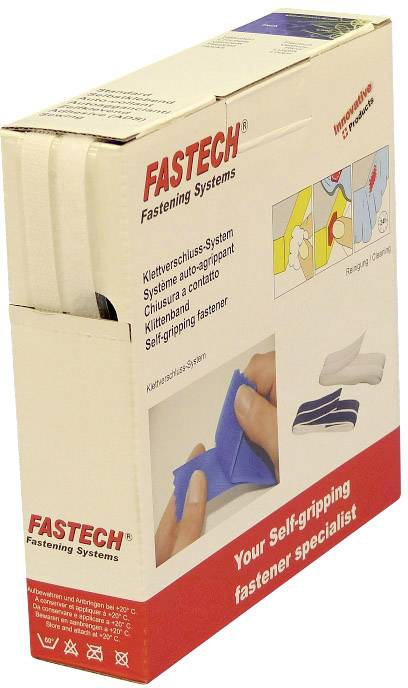 FASTECH® B10-SKL000010 Hook-and-loop tape stick-on (hot melt adhesive) Hook and loop pad (L x W) 10 m x 10 mm White 10 m