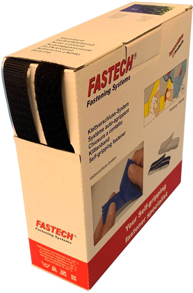 FASTECH® B20-MIX999910 Hook-and-loop tape sew-on Loop pad, Hook pad (L x W) 10 m x 20 mm Black 10 m