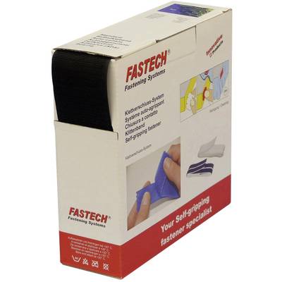FASTECH® B50-STD-H-999910 Hook-and-loop tape sew-on Loop pad (L x W) 10 m x 50 mm Black 10 m