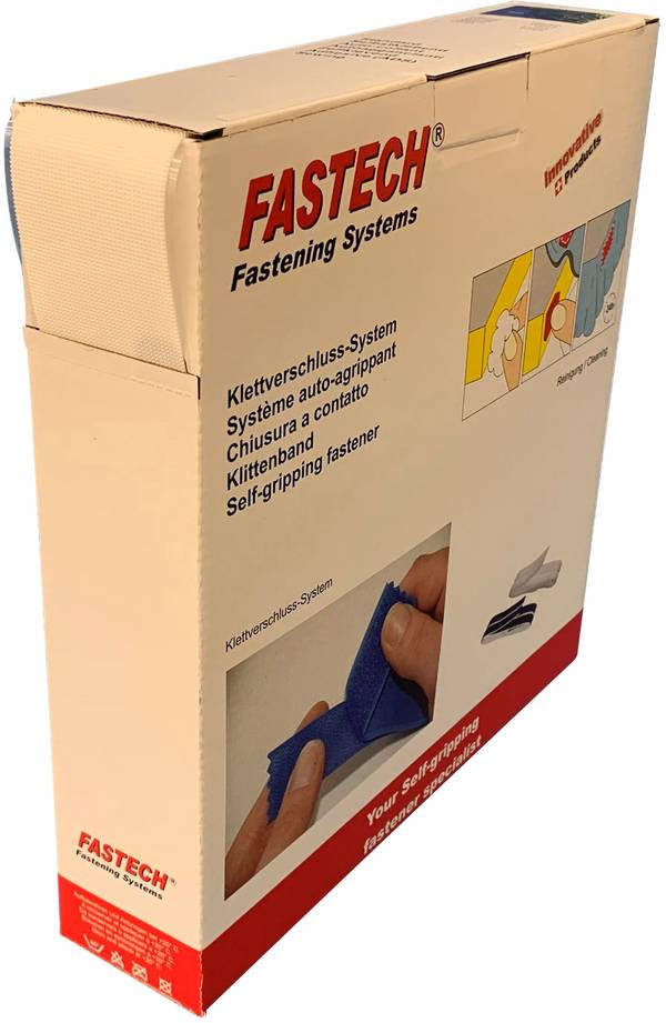 FASTECH® B50SK-F866W25 Hook-and-loop tape stick-on (hot melt adhesive) Micro hooks (L x W) 25 m x 50 mm White 25 m