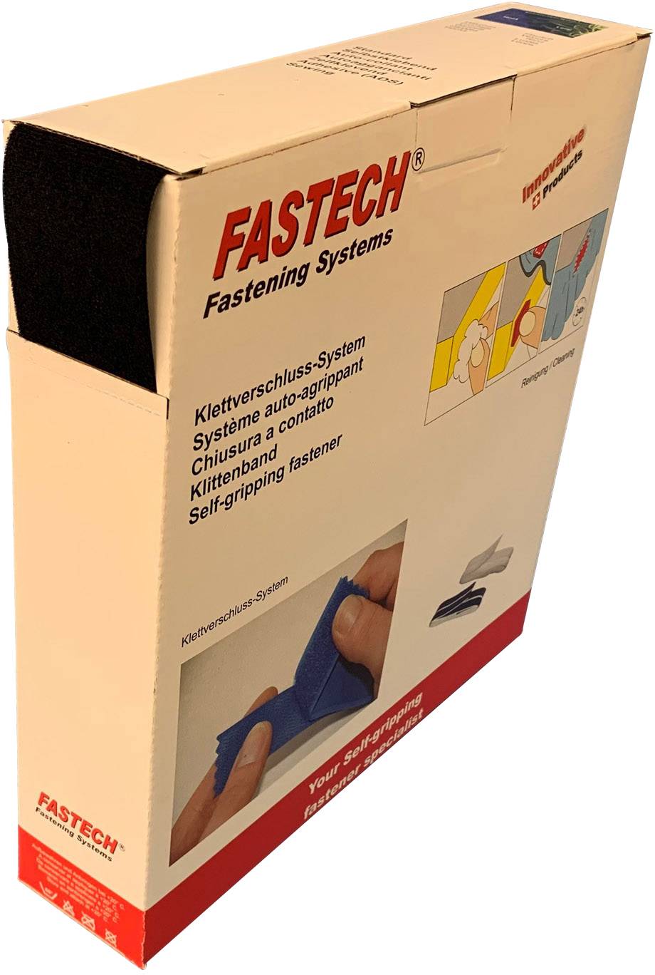 FASTECH® B50-SK--JV999925 Hook-and-loop tape stick-on (acrylic adhesive) Jersey patch (L x W) 25 m x 50 mm Black 25 m