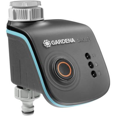 GARDENA irrigation control, compact, with button and lights for various settings.