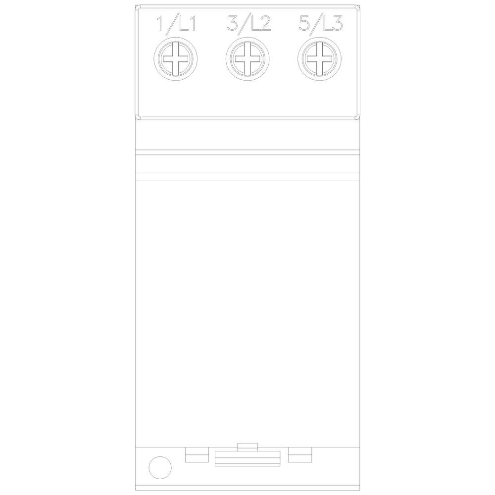 Cover of an electrical switchgear with three terminals, marked with '1/L1', '3/L2' and '5/L3'.