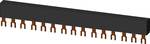 3PH. Busbars division distance 45mm for 5 switches, connections in fork shape