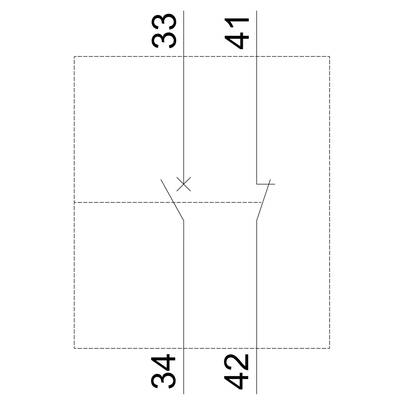 Linear sketch of a diagram with two vertical axes, marked with '33', '34', '41' and '42', showing height differences.