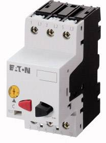 Electromagnetic protection switch with test button and red lever, suitable for industrial applications.